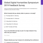 Screenshot of survey showing first couple questions